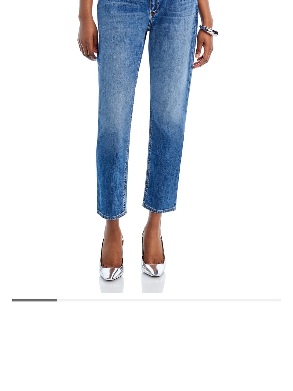 rag & bone Cropped Straight-Leg Jeans in Medium Blue